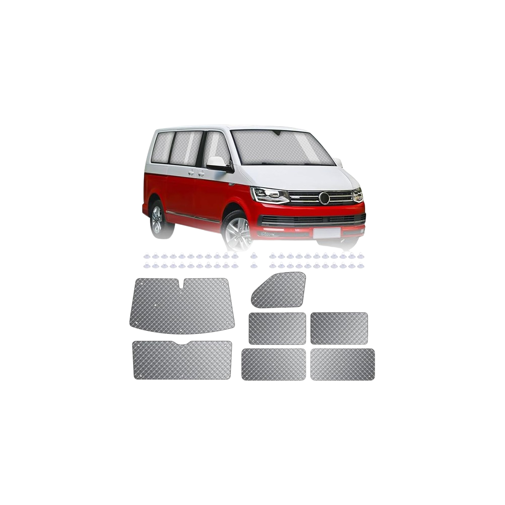 Setzen Sie keine Sonnenmatte für das Frontfenster MaxaWe 8-teilweise bis VW T5 / T6 SWB
