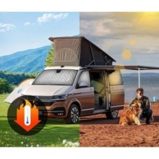 Setzen Sie keine Sonnenmatte für das Frontfenster MaxaWe 8-teilweise bis VW T5 / T6 SWB