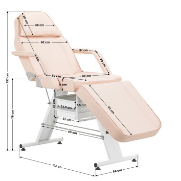 Basic 202 kosmetiikkatuoli tarjottimineen, vaaleanpunainen
