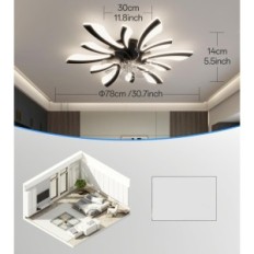 Inteligentni Yunlong HLF-002 stropni ventilator s crnom Wi-Fi lampom