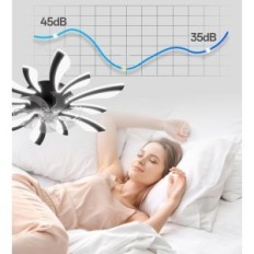 Ventilateur de plafond Yunlong HLF-002 intelligent avec lampe Wi-Fi noire