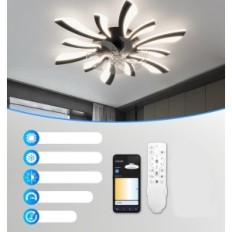 Älykäs Yunlong HLF-002 kattotuuletin musta Wi-Fi-lamppu