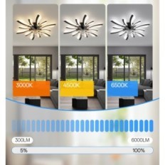 Intelligent Yunlong HLF-002 stropni ventilator s črno Wi-Fi svetilko