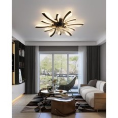 Intelligent Yunlong HLF-002 ceiling fan with black Wi-Fi lamp