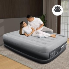 Kun olet korjata puhallettava patja 203 x 152 x 46 cm musta puhalsi sänky kaksinkertainen viitta