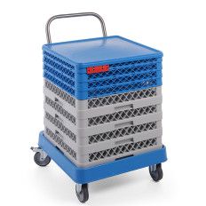 Carrinho para transportar cestas para lava-louças 7 cestas 50x50cm - Hendi 877173