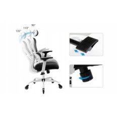 Used Ergonomic Office Chair Kerdom Swivel White KD-9070-F