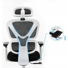 Használt Ergonomikus irodai szék KERDOM rotációs fehér KD- 9070- F