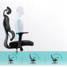 Exhibition chair Ergonomic Rotary Office Kerdom KD-9070-F black