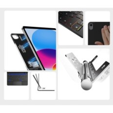 Exhibition case with NINMIN keyboard for iPad 10.9 "10. Magnetic Azerty