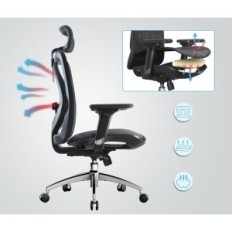 Utstilling ergonomisk lenestol Sihoo M57 svart med nakkestøtte