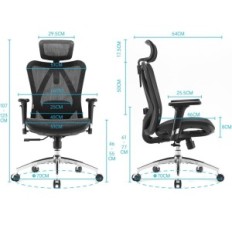 Izložba Ergonomska Foteh servina Sihoo M57 Black s podrškom za glavu