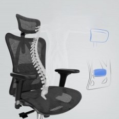 Výstava Ergonomická křeslo SIHOO M57 černá s opěrkou opěrky hlavy