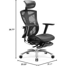 Näyttelyn tuoli Sihoo V1-M109 Ergonominen 4D PU niskatuki musta