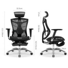 Tentoonstellingsstoel Sihoo V1-M109 Ergonomische 4D PU-hoofdsteun zwart