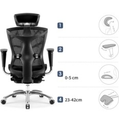 Exhibition chair Sihoo V1-M109 Ergonomic 4D PU headrest black
