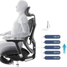 Tentoonstellingsstoel Sihoo V1-M109 Ergonomische 4D PU-hoofdsteun zwart