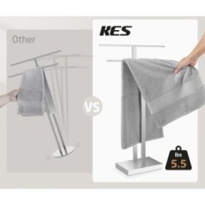 Gebruikte vrijstaande handdoekhanger KES BTH231-2 Steel18 / 8 Geborsteld