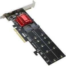 Kortadapter Riitop Dual M.2 NVME SSD till PCIe 3.1 x8 / x16 m-key support