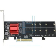 Kartični adapter Riitop Dual M.2 NVME SSD na PCIE 3.1 x8 / x16 m-ključna podpora