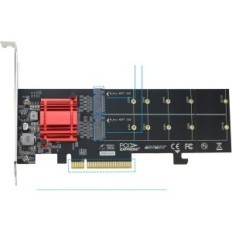 Kartový adaptér Riitop Dual M.2 NVME SSD na PCIE 3.1 X8 / X16 M-Key Support