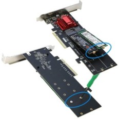 Adaptador de cartão Riitop Dual M.2 NVME SSD para PCIe 3.1 x8 / x16 M-Key Suporte