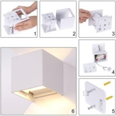 Set van 4 LED fupe FP-HWBD-B01 LED 6W 3000K witte vlekverlichting voor thuis interieur