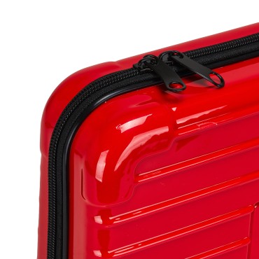 Barberski kofer za frizerske alate crveni — detaljni prikaz površine