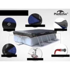 Rektangulär poolskydd 360x260 cm UV PE 200g till 300x200 cm. All-året