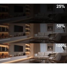 Brukt COB 20 m 2700 k tape med fjernkontroll, 384 LED / M Dimmable til interiør