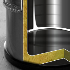 Thermal container Steel thermos for transporting 35L food - Hendi 710302