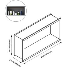 Skadet forsenket Dusj Bay Julymoda 30 × 60 × 10 cm Svart