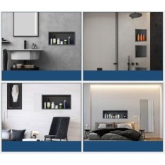 Baie de douche encastrée endommagée Julymoda 30 × 60 × 10 cm Noir