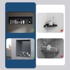 Damaged Recessed Shower Bay JULYMODA 30 × 60 × 10 CM black