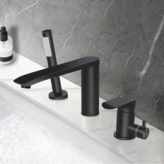 Batterie Phasat à 3 trous avec douche Tapis en laiton noir