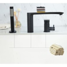 Bateria de 3 furos phasat com tapete de latão preto