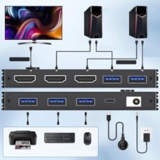 KVM KC-KVM8201 HDMI 8K 60Hz 1 Παρακολούθηση 2 PS