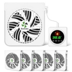 Set of 6 EcoSolid rajongók KP- CRV2408 radiátor termosztáttal