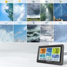 Exposition de la station météo de UL33390D avec une pluie et un moulin à vent