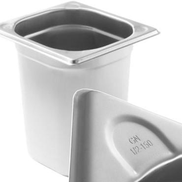 Linha de cozinha de aço de contêiner GN 1/6 alta. 200 mm - Hendi 806654