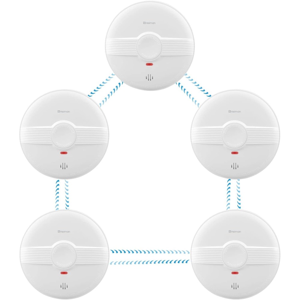 Set of 5 smoke sensors Heiman HM-633PHW wireless smoke detectors