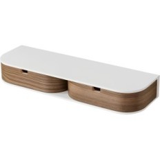 Vješanje drva Wood zid valiai s 2 ladice (Biała / orah)