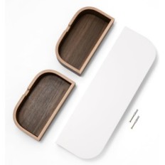 Hanging Wood Wood Wall Shelf Valiai with 2 drawers (Biała / Walnut)