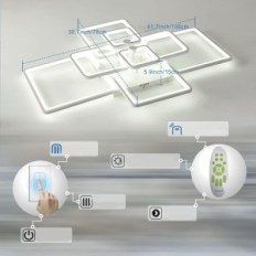 Výstava Moderné LED stropné svetlo 120W Nastaviteľné 8 štvorcov pilot