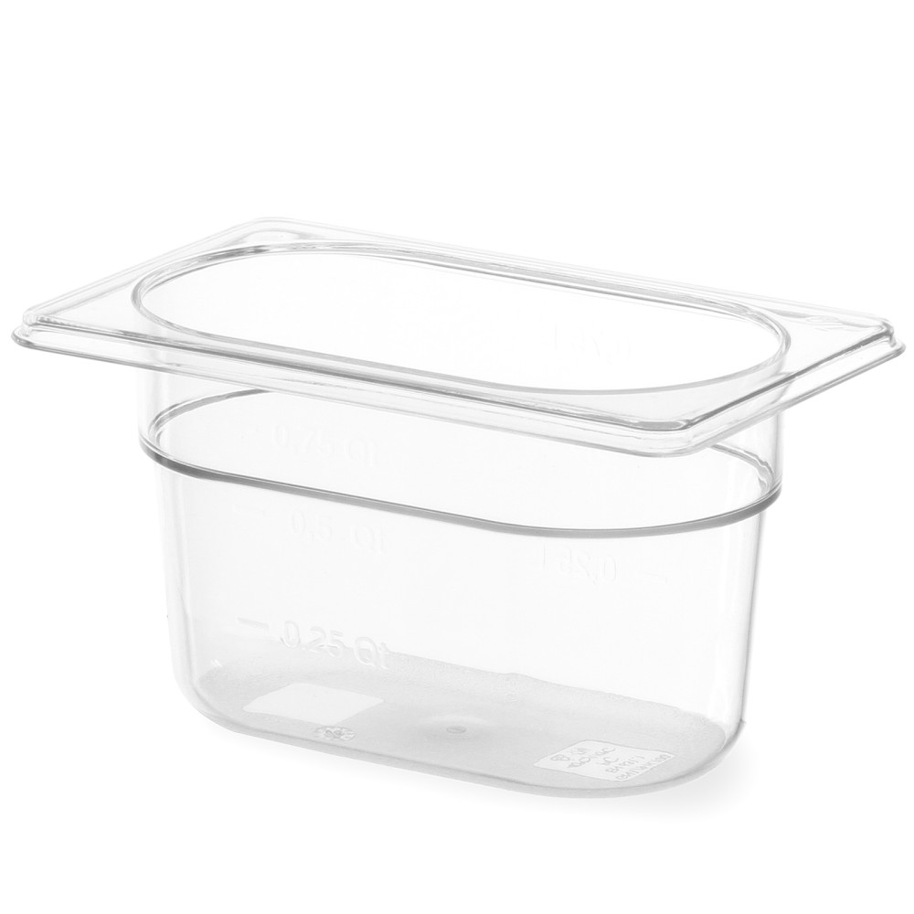 Container GN transparent aus Polycarbonat GN 1/9 Höhe 65 mm - Hendi 861837