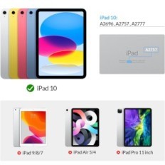 Případ s klávesnicí RII 128BS na iPad 10. Gen 10.9 "2022 qwertz