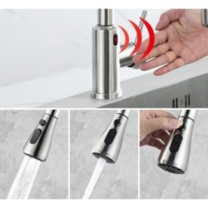 Bateria de cozinha com sensor e bico esticado 3 modos de 360 °