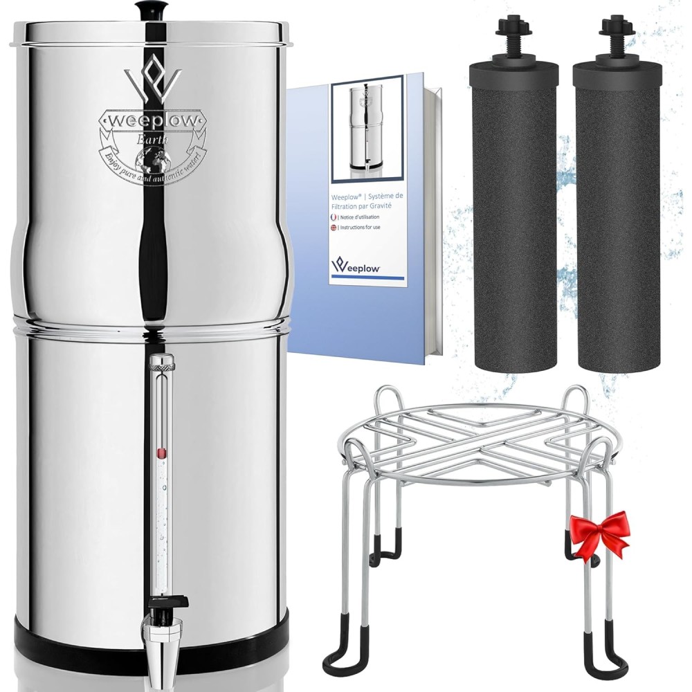 Gravity Water Filtration Système d'arme Earth 8,5L AISI 304 Aucun kit