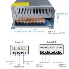 Skadet meishile s-1200-12, 12V, 100a, 1200 w, puls
