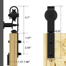 QINAIXQM Posuvné dveře 100 cm 2 Dřevěná křídla nejsou nastavena